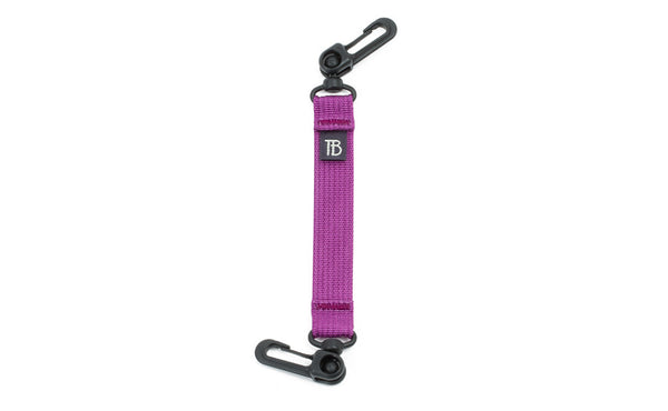 An 8-inch Ultraviolet (purple) Key Strap with a snaphook at either end.